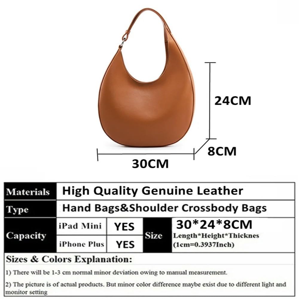 Bolsos de Hombro Tipo Media Luna de Cuero Genuino para Mujer, Bolsos Cruzados de diseñador de Tendencia, Bolsos de Mano para Mujer