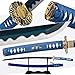 Eroton-1045/1060/1095 high Carbon Cold Steel Heat Tempered Full Handmade Hand Forged Japanese Real Authentic Samurai Katana Sword,Full Tang,Functional,Practical,Sharp,Blue,2.7lb ...