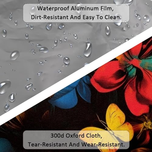 Large Beach Bag for Women, Colorful Flowers Pattern Travel Tote with Pockets Waterproof Shoulder Handbag3