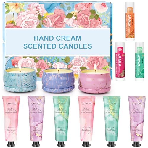 Coffrets cadeaux pour femmes 12pcs, Crème Mains, Bougies Parfumées, Rouge à Lèvres, mini crème pour les mains, Un petit cadeau pour maman ou épouse, le meilleur coffret cadeau de Noël pour femme