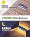 DetarZinLED Solar Step Lights for Outside 6 Pack, 12 LEDs 2-Sided Illumination Solar Stair Lights Outdoor IP68 Waterproof,Auto On/Off Deck Lights Solar Powered for Patio,Yard,Path,Walkway (Warm White)