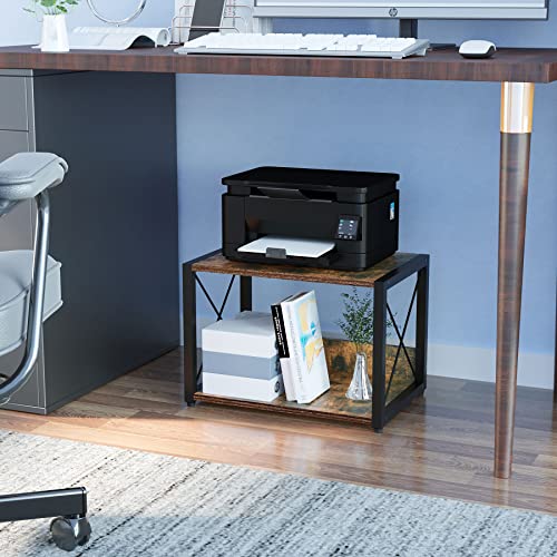 C&Ahome Desktop Printer Stand, 2-Tier Desktop Storage Organizer Shelves, Printer Stand With Anti Skid Pads, Multi-Purpose Workspace Storage Shelving For Printers, Fax Machine, Rustic Brown Udpsmw2Rb #TOP2