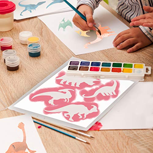 Image of GSS Designs Dinosaurs Stencils (3 Pack) -Wall Stencils for Kids Room- Animal Stencils for Painting on Wood Wall Fabric DIY Craft (SL-111)