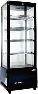 レマコム 4面ガラス冷蔵ショーケース フォーシーズンシリーズ R4G-120SLB (ブラック) 120L 卓上型タイプ 自然冷媒 ノンフロン