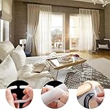 Plastic Shower Curtain Rings - 24 Pack No Rust Bathroom Hooks with Silent Glide C-Shape Design, Rust Resistant Shower curtain hooks for Bathroom, Window Rod Quick Snap Installation (White) - Image 4