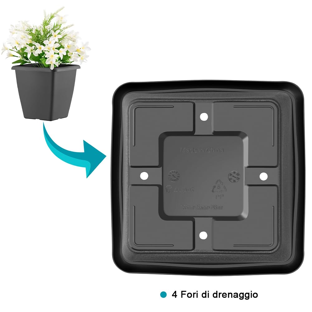 BAKAJI Jardinière à treillis en polyrotin, 3 pots amovibles, conteneurs pour plantes, potager vertical d'extérieur, design résistant aux rayons UV, jardin, balcon, terrasse, plante grimpante (gris)