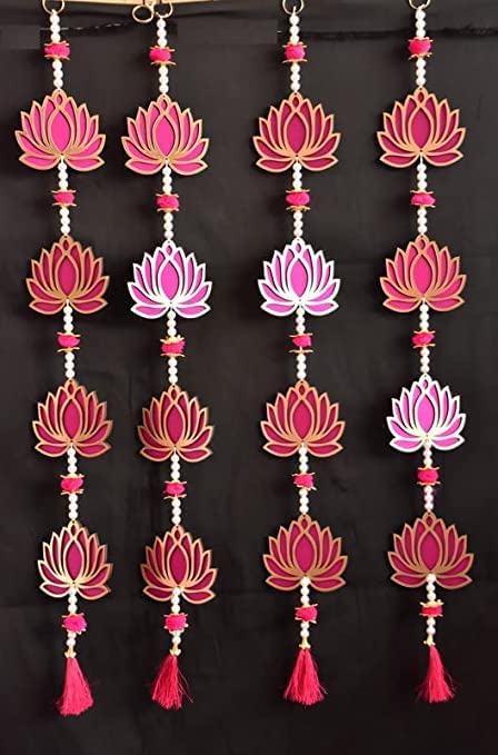 Image of True Decor Hangings for Diwali Decoration Pooja Mandir Decoration Items Side Hanging Toran || Height 30 Inch || Pack of 2