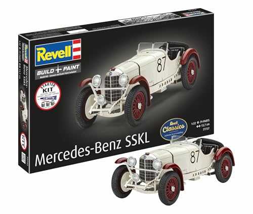 Revell 77737 Kit de démarrage Mercedes-Benz SSKL Échelle 1/32 Maquette en plastique avec couleurs de base, colle de modélisme et pinceau
