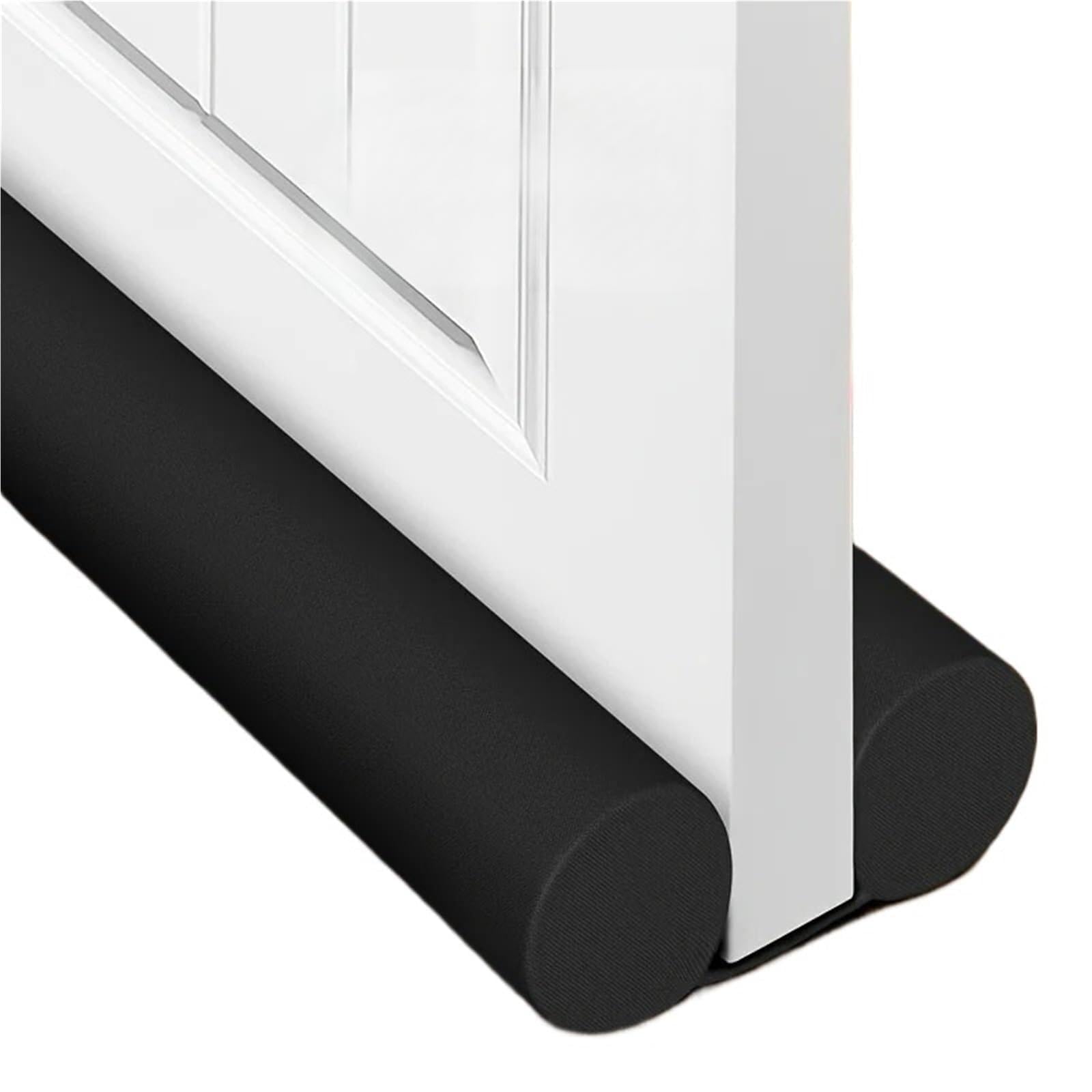 Draft Excluder For Doors Adjustable Door Draft Stopper Seal Strip Bottom Weather Stripping For Door And Windows Windproof Soundproof Dustproof Waterproof(2pcs black)
