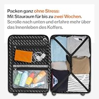 Travely Polycarbonat Koffer Groß 77cm XL - 100L Innenvolumen - 158cm Gurtmaß, sehr robuster Hartschalenkoffer mit sanften Rollen & TSA Schloss, Reisekoffer, Handgepäck Koffer, Reisekoffer mit Rollen – Ansicht 3