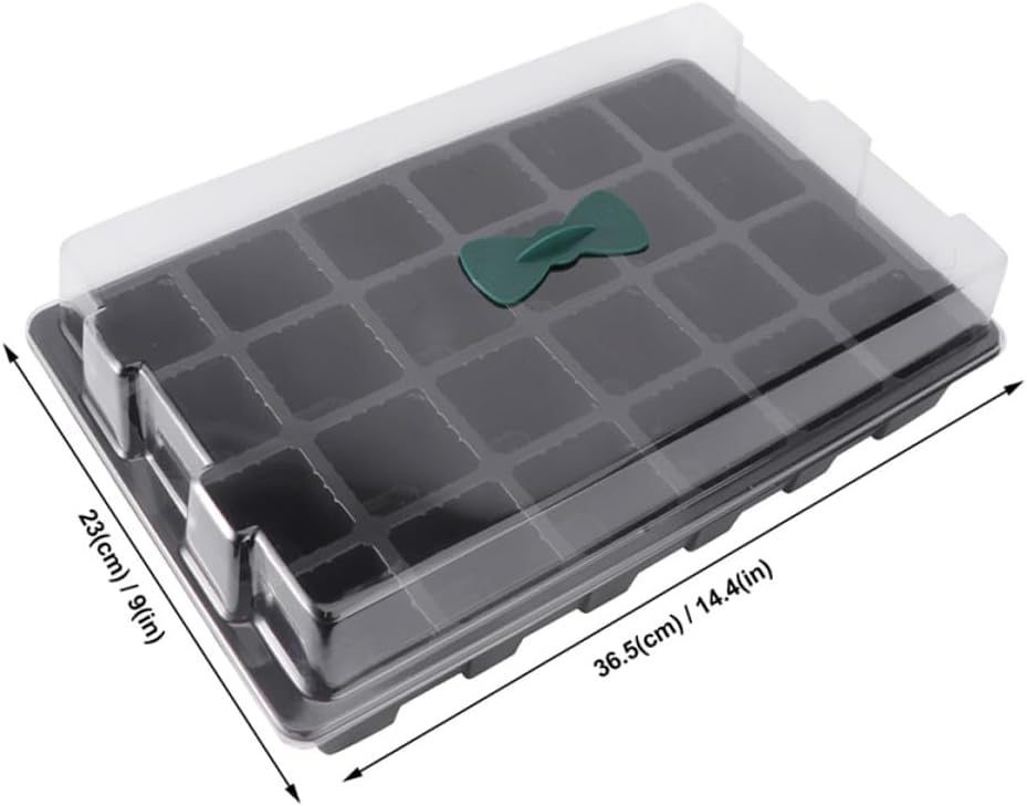 DOITOOL 3 Sets 24-Cell Plastic Seed Germination Trays Nursery Boxes for Vegetable Sprouting and Plant Propagation Garden Planting Starter Kit