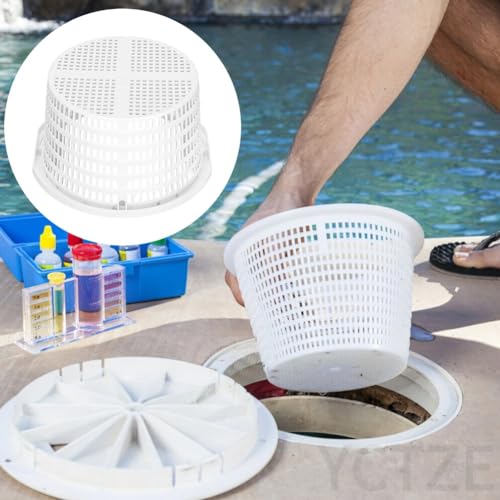 Yctze Skimmer Korb 19 cm Pool Sieb Innendurchmesser 16 cm Durchmesser Mehrzweck-Skimmer-Filterkorb für Effektive Poolreinigung Ersatz-Skimmerkorb Pool Vorfilter