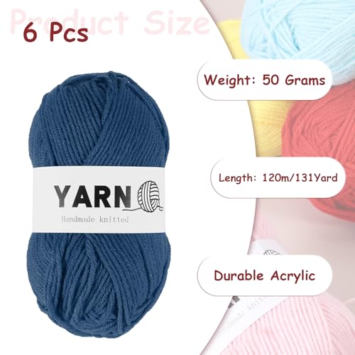 Hilo para tejer ropa de abrigo cómoda con este pack de ovillos acrílicos azul marino 3