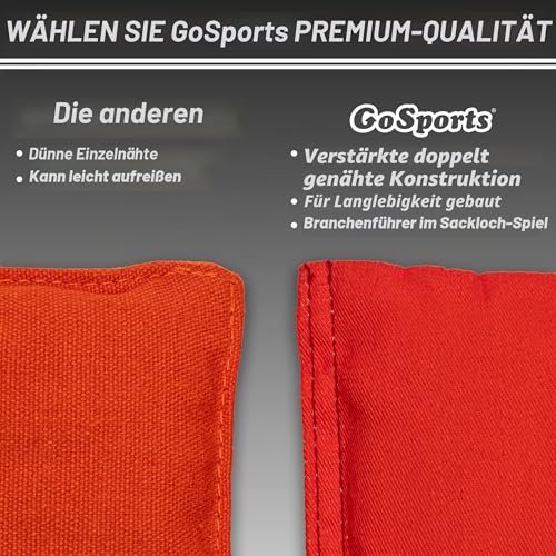 GoSports Cornhole-Wurfsäckchen, Set mit 4 Stück, Design gemäß Regelvorgaben, für jedes Wetter geeignet, Dunkelgrün