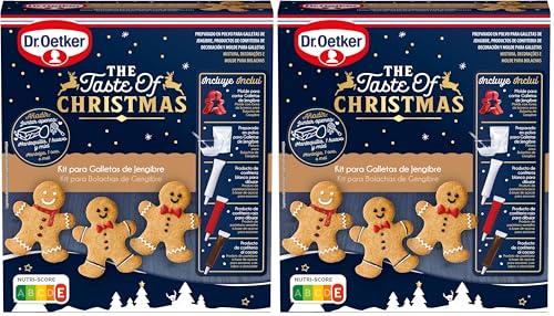 DR. OETKER - Galletas de Jengibre 337 g, Kit para Preparar y Decorar 15 Galletas, Incluye Molde para Cortar, Preparado en Polvo, 3 Lápices Pasteleros, Fácil de Preparar (Paquete de 2)