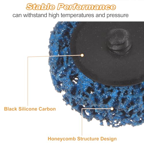 QUARKZMAN Abstreifscheiben Abisolierrad 2 Schnell Rostlöser Schleifscheiben mit 1/4 Scheibe Pad Halter für Winkelschleifer Maschine Reinigen und Entfernen von Farbschichten Blau