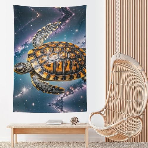 Tapisserie tortue tissu léger et doux grand format à suspendre