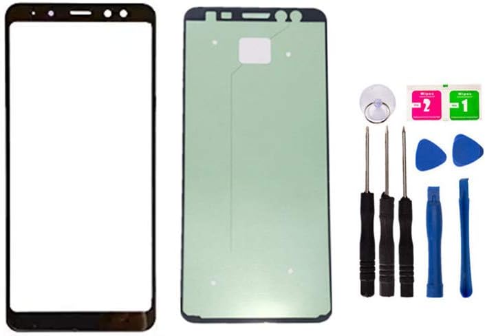 Replacement Screen Repair Front Outer Top Glass Lens Cover for Samsung A8+ Plus 2018 A730 Mobile Phone Parts and Adhesive Tools (No LCD and Touch Digitizer)