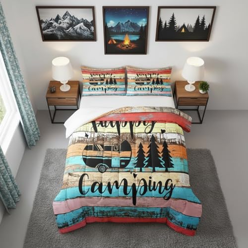 Castle Fairy Camper Bedding Set with Colorful Stripes