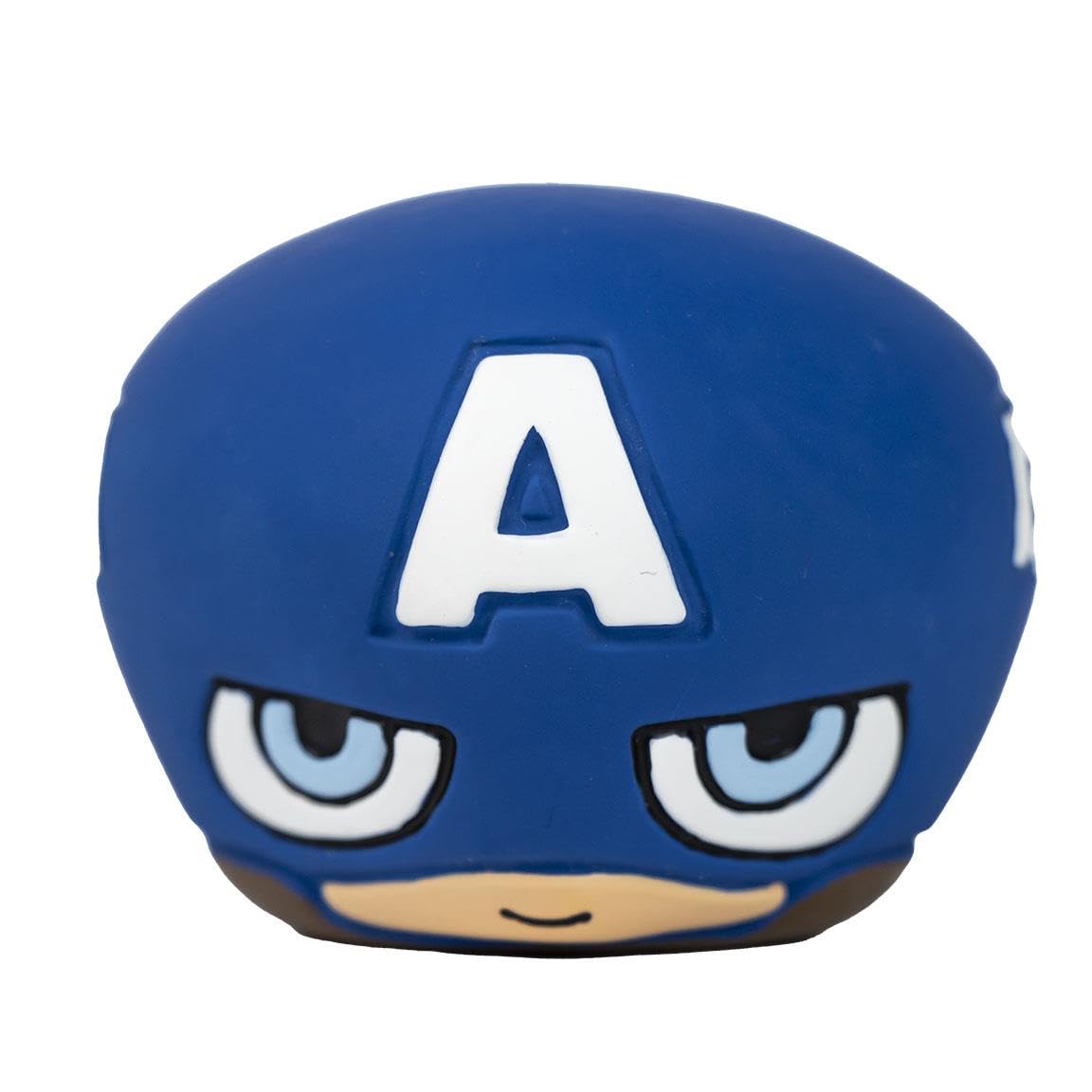 CERDÁ LIFE'S LITTLE MOMENTS Marvel Dog Toy, Blue, Captain America Face Design, Size 8x7x8cm, Latex Dog Toy