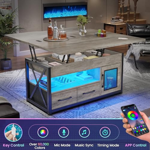 Itaar 40" Lift Top Coffee Table with Storage for Living Room, 4 in 1 Table - Image 4