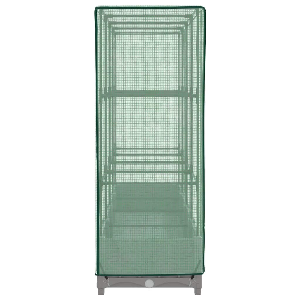 Jardinera con accesorio de invernadero en aspecto de ratán 160 x 40 x 123 cm, maceta de polipropileno con marco de tubos de hierro, jardinera para jardín, semillero con cubierta impermeable