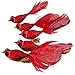 Kurt Adler 5-Piece Glass Red Clip-On Bird Ornament Set