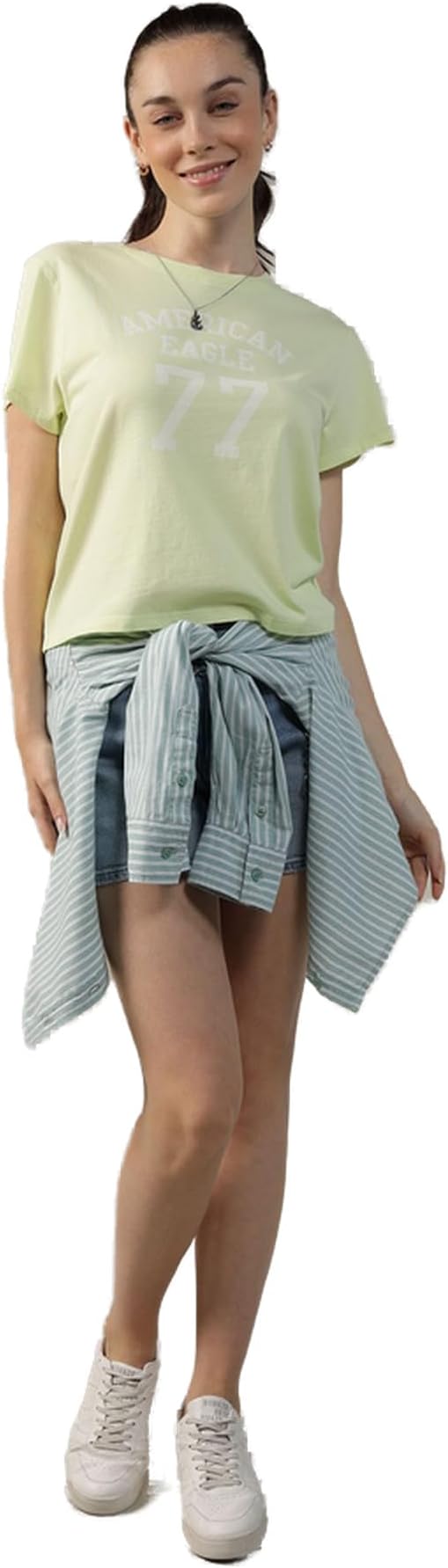 American EagleWomen Slim Graphic Tee XL Citron