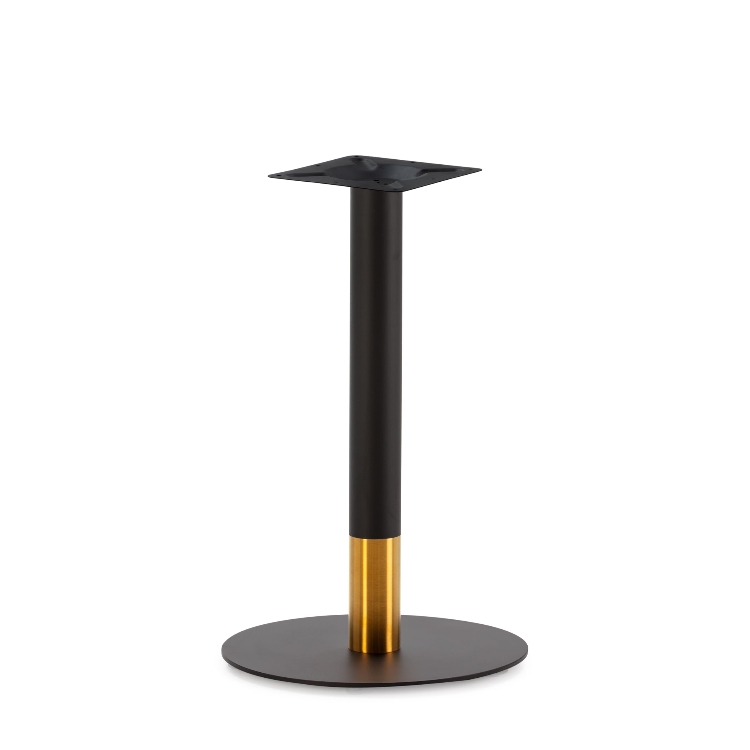 Pied de table acier inoxydable 45x45x72 cm luxe or et noir satiné