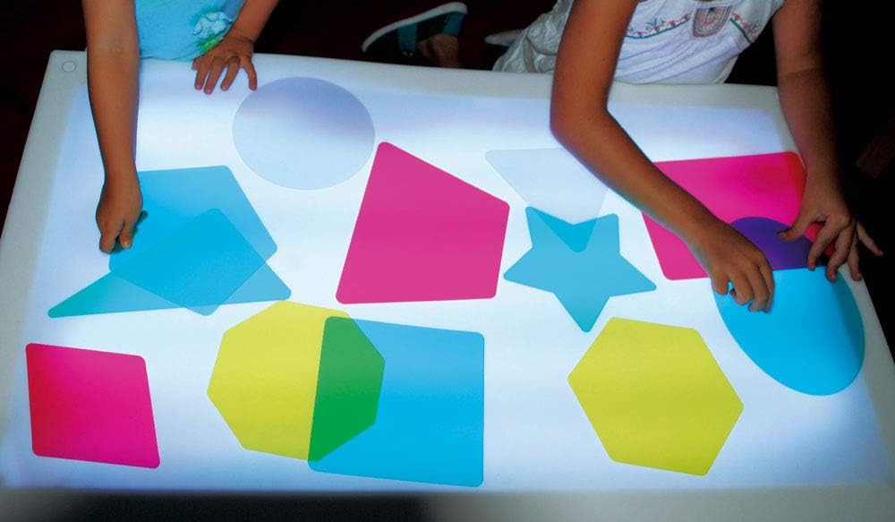 Henbea Stencils Plantillas Traslúcidas Accesorios Mesa de Luz Montessori Stencils FORMAS GEOMETRICAs NUMEROs y LETRAs para Pintar Dibujar Niños Infantiles (12 Formas 10 Numeros y 28 Letras)
