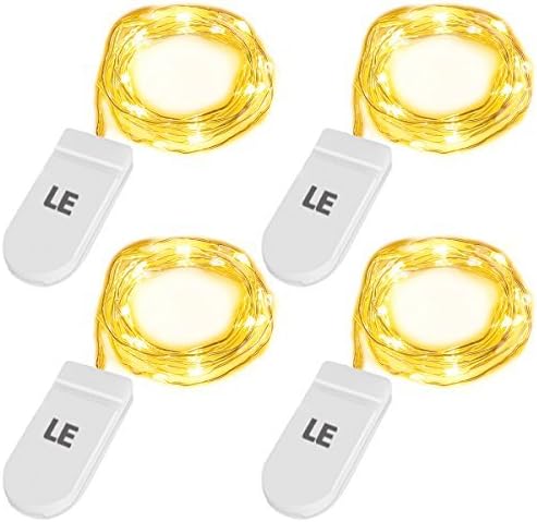 Lighting EVER Fairy Lights Battery Operated, 20 LED Mini String Lights, Waterproof Small Pixie Lights for Mason Jars, Crafts, DIY, Gift Decorations, Wedding Party Centerpieces, Bedroom Christmas Décor