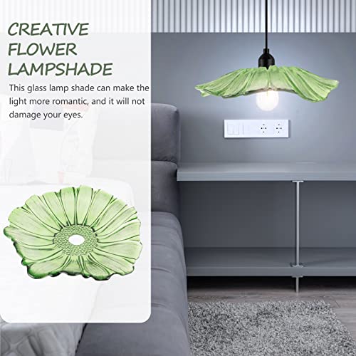 Image of OSALADI Glass Flower Lamp Shade for Pendant and Ceiling Lights Elegant Decorative Shade for Living Room and Kitchen Easy to Install Chic Design