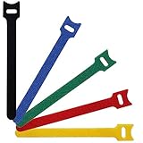 Heze 50 pcs Reusable Fastening Cable Ties Nylon Cloth Hook and Loop Cord Ties 6