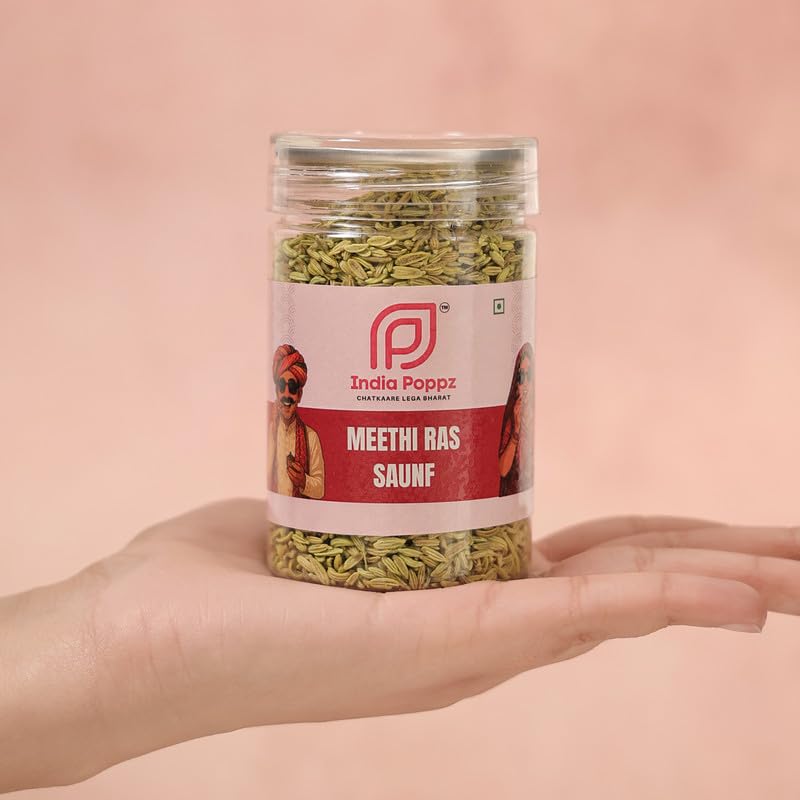 India Poppz Meethi Ras Saunf - Sweet Fennel Mukhwas with Refreshing Notes | 200 gm 1