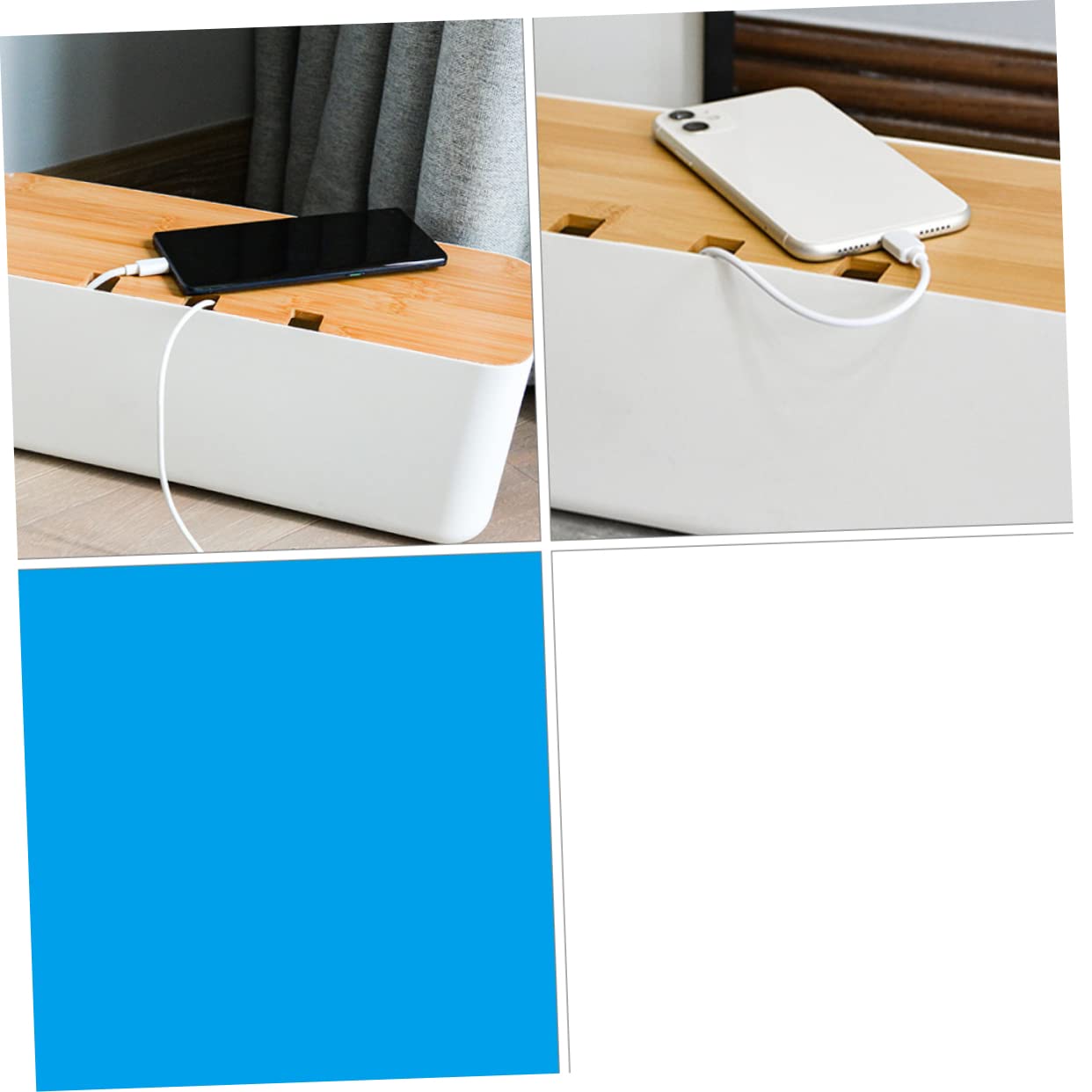 VILLCASE Caja de Almacenamiento para Cables y Regletas Color White