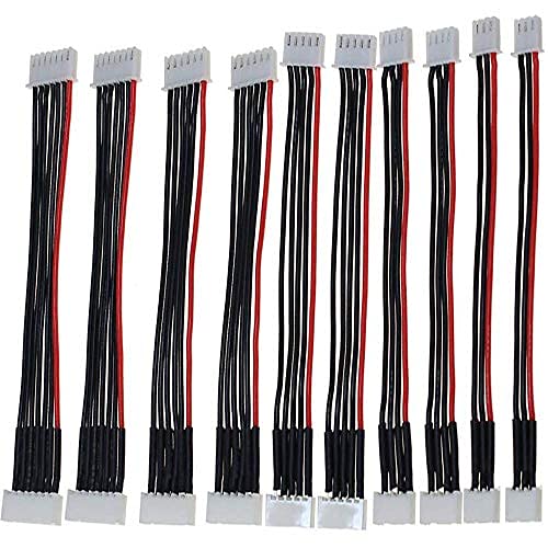 Xingkang 10Pcs 2S 3S 4S 5S 6S Cable du Chargeur, Prise Balance Chargeur Câble de Rallonge pour RC Lipo Batterie, Balance Plug Extension 20cm, JST-EH Adaptateur RC Batterie Équilibreur Câble Extension Cover