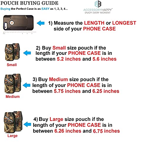 Ah Heavy Duty Cell Phone Holster, Hunting Camo Phone Pouch Carrier S5 Belt Clip Phone Belt Holder With Loops Belt Clips For Holsters Fits Iphone 6 7 8 11 Galaxy S8 S9 S10 W/Thick Case (Medium) #TOP1