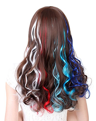 Swacc SWACC78 22 Pcs Colored Party Highlights Clip On In Hair Extensions Multi-Colors Hair Streak Synthetic Hairpieces thumb #5