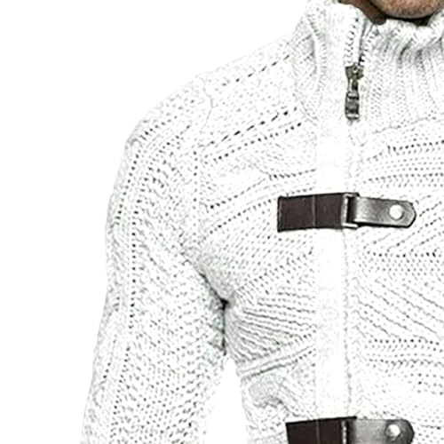 Men's Turtleneck Full Zip Stylish Sweater Cable Knit Slim Fit Comfort Sweater Casual Cardigan Winter Warm Sweaters3