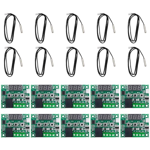 Image of Electronic Spices W1209 12V DC Digital Temperature Controller Board Micro Digital Thermostat -50-110C Electronic Temperature Module (PACK OF 10)