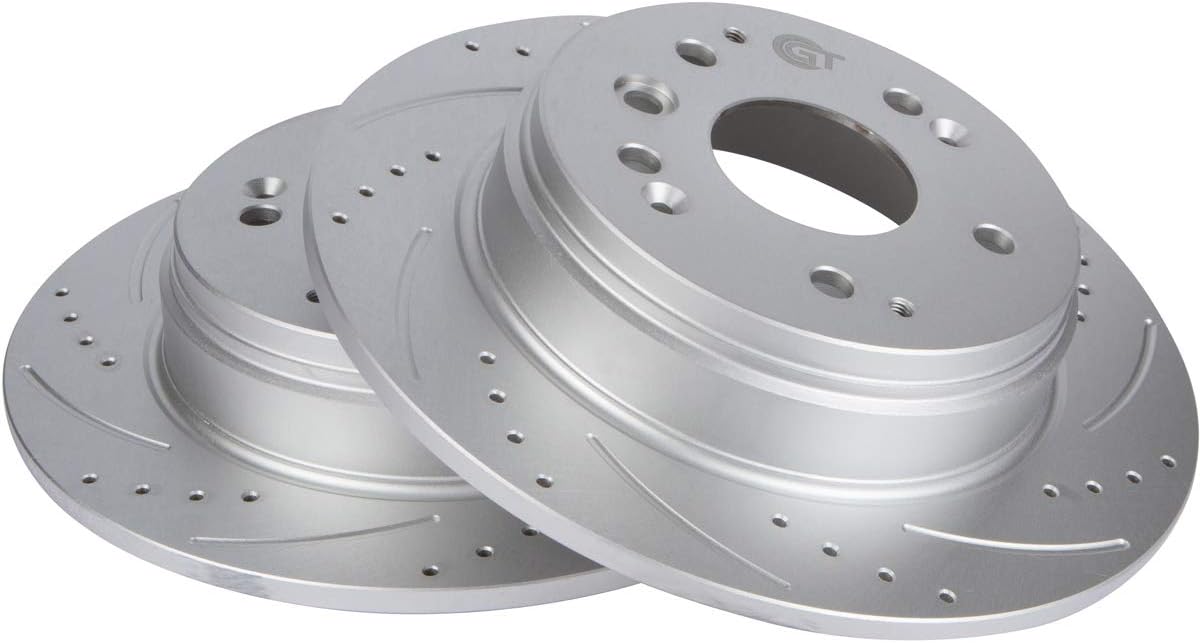 [Rear Set] Performance Brake Disc Rotors & Ceramic Brake Pads for Infiniti G35 2003-2005 Nissan 350z 03-05 Leaf 2011-2015 Rogue 2008-2016
