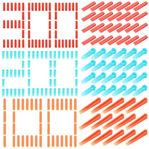 600 PcsCuñas Niveladoras Suelo, Cuñas Niveladores de Azulejos, Espaciadoras Cuñas de Azulejos de Plastico Reutilizable para Pavimento de Baldosas (30 x 7 x 0,5 mm, 30 x 8 x 0,6 mm, 58 x 9 x 0,10 mm)