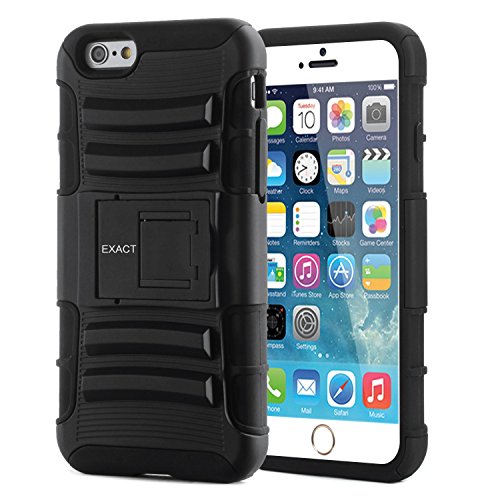 iPhone 6 Case - Exact Apple iPhone 6 4.7 Case [SideARM Series] - Rugged Holster Case with Kickstand for Apple iPhone 6 (4.7-inch) Black/Black