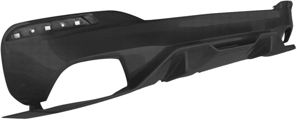 IKON MOTORSPORTS, Rear Diffuser Compatible with 2017-2020 BMW 5 Series G30, Matte Carbon Fiber MP Style Rear Bumper Lip Spoiler Wing, 2018