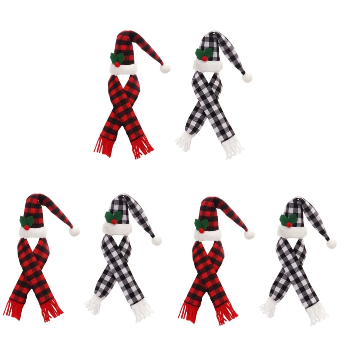 Botellas navideñas con mini gorros de Santa para decorar tus mesas festivas 8