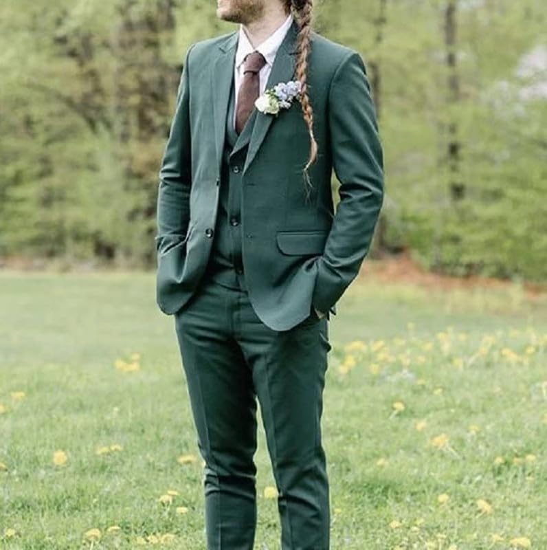 Men's Suits Slim Fit 3 Piece Suits for Men Double Breasted Suit One Button Blazer Wedding Suits Jacket Vest Pants Tuxedo Sets3