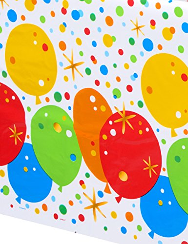 Unique Tableware Glitzy Gold Balloon Rectangular Plastic Table Cover | 54" X 84" | 1 Pc, 84" X 54", Multi Color #TOP3