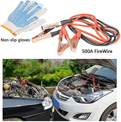 Kit d'urgence voiture 12 pièces Trousse de secours Kit de sécurité pour jeune conducteur Voiture Fusibles plats pour auto 3m Corde de remorquage câbles de démarrage de 2 m avec pinces cuivrées 500A