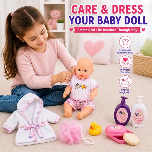 Set de Baño para Muñeca de 13 Pulgadas con Accesorios miniatura 6