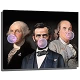 Funny Posters Altered Portrait Art,George Washington, Lincoln, Ben Franklin,Print Poster Posters and